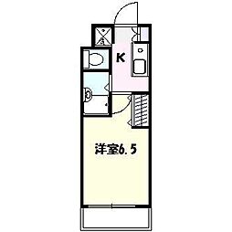 ベルコート3 1Kの間取図画像