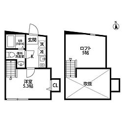 WellCorpo宿河原 1Kの間取図画像