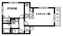 ソロ四谷上町 1LDKの間取図画像