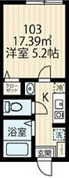 川崎市多摩区生田6丁目アパート 1Kの間取図画像