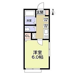 スカイビュー鷺沼 1Kの間取図画像