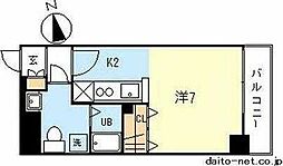 サンフォニー ワンルームの間取図画像