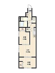 アーバンパーク宮前平WEST 2LDKの間取図画像