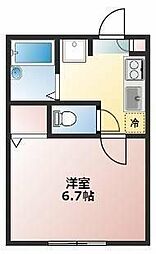 ロイヤルコモード 1Kの間取図画像