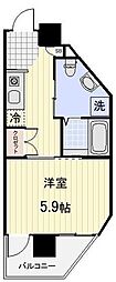 プロスペクト武蔵新城 ワンルームの間取図画像