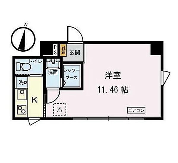 パルク北参道 502｜東京都渋谷区千駄ヶ谷３丁目(賃貸マンション1K・5階・28.39㎡)の写真 その2