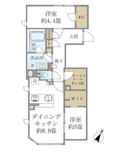 COMPOSITE高輪（コンポジット高輪） 101｜東京都港区高輪１丁目(賃貸マンション2SDK・1階・50.74㎡)の写真 その2