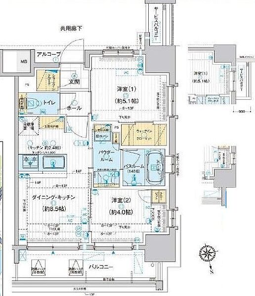 ディームス品川南大井 1210｜東京都品川区南大井３丁目(賃貸マンション2DK・12階・41.73㎡)の写真 その2