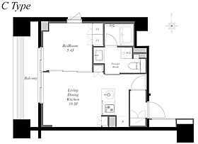 南麻布ノース（MINAMIAZABU NORTH） 302 ｜ 東京都港区南麻布２丁目5-2（賃貸マンション1LDK・3階・36.93㎡） その2