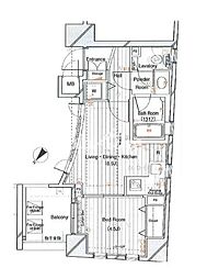 レックス赤坂レジデンス 9階1LDKの間取り