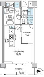 グリーンレジデンス赤坂 1階1LDKの間取り