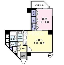 チュリス氷川坂 1LDKの間取図画像
