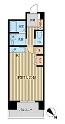 六本木ライズハウス ワンルームの間取図画像
