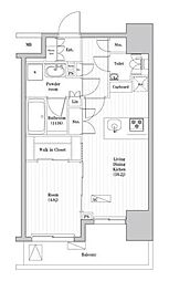 オーパスレジデンス武蔵小山 1LDKの間取図画像