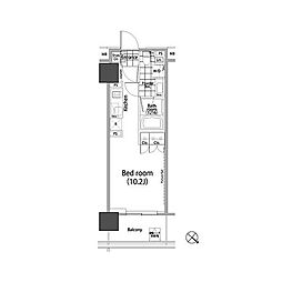 パークハビオ赤坂タワー ワンルームの間取図画像