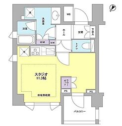 リヴェール赤坂 ワンルームの間取図画像