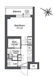 ORSUS戸越銀座 1Kの間取図画像