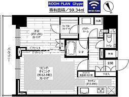 グランドコンシェルジュ六本木 1LDKの間取図画像