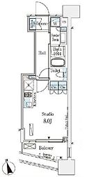 パークナードフィット南青山Vista ワンルームの間取図画像