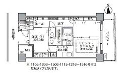 アクティ汐留 1LDKの間取図画像