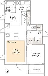 LUMIECsuiteEBISU 1SLDKの間取図画像