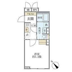 エクサムアカサカ(EXAM AKASAKA) 1Kの間取図画像