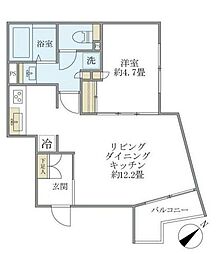 エクサムアカサカ(EXAM AKASAKA) 1LDKの間取図画像