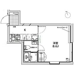 LIFEEDcreal広尾 1Kの間取図画像