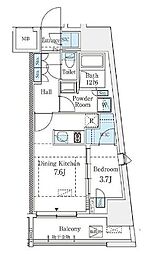 PRIMERESIDENCESHIBUYA 1DKの間取図画像