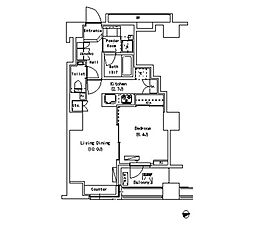 パークアクシス代官山 1LDKの間取図画像