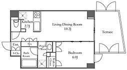 KDXレジデンス恵比寿 1LDKの間取図画像