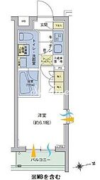 アジールコート品川中延 1Kの間取図画像
