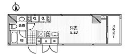 アーデン芝公園 ワンルームの間取図画像