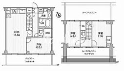 六本木デュープレックスエムズ 3LDKの間取図画像