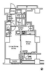 パークアクシス代官山 1LDKの間取図画像