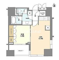 LaSante麻布十番 1LDKの間取図画像