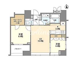 LaSante麻布十番 2LDKの間取図画像