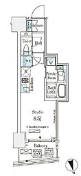 パークナードフィット南青山Vista ワンルームの間取図画像