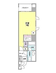 アサンブレ恵比寿 ワンルームの間取図画像