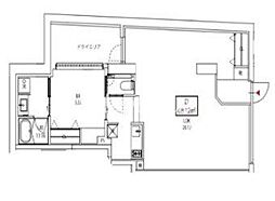 クーカイ・テラス元麻布 1LDKの間取図画像