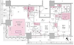 ブリリアタワー浜離宮 2LDKの間取図画像