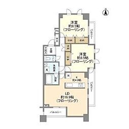麻布市兵衛町ホームズ 2LDKの間取図画像