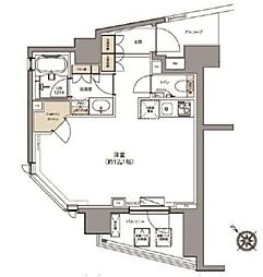 ガーデニア赤坂 ワンルームの間取図画像