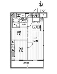 アーデン芝公園 2LDKの間取図画像