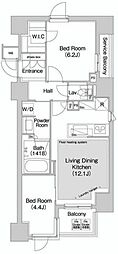 コンフォリア赤坂 2LDKの間取図画像