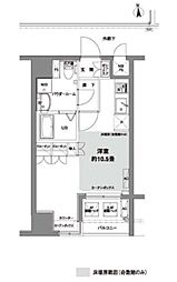 コンフォリア芝公園 ワンルームの間取図画像