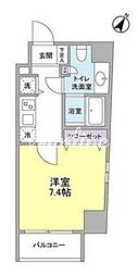 アリエルズ赤坂 1Kの間取図画像