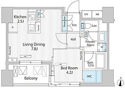 グランシエル南青山 1LDKの間取図画像