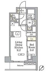ラティエラ武蔵小山レジデンス 1SLDKの間取図画像