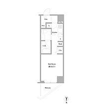 B CITY APARTMENT NAKANO EAST 0803 ｜ 東京都中野区上高田（賃貸マンション1R・8階・25.41㎡） その2